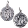 Médaille métal moulée couleur argentée diam 1.8 cm. Anges Gardien/Gabriel