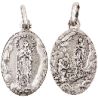 Médaille vieil argent ovale H. 1.9 cm double face ND de Lourdes / Apparition.