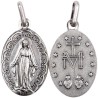 Médaille métal vieil argent H. 1.9 cm de la Vierge Miraculeuse inscription en Français.