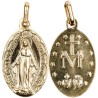 Médaille métal couleur dorée H. 1.9 cm de la Vierge Miraculeuse inscription en Français.