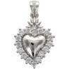 Pendentif de l'EX VOTO en laiton de couleur argentée et contour avec zircons H. 1,8 cm