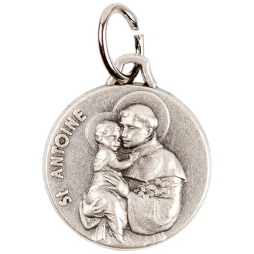Médaille moulée ou frappée en métal couleur argentée Ø 1.5 cm. Plusieurs saints.
