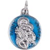 Medaille metal couleur argentee, emaille bleu ou rouge Ø 1,8 cm de differents saints. Couleurs differentes selon arrivage.