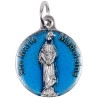 Medaille metal couleur argentee, emaille bleu ou rouge Ø 1,8 cm de differents saints. Couleurs differentes selon arrivage.