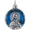 Medaille metal couleur argentee, emaille bleu ou rouge Ø 1,8 cm de differents saints. Couleurs differentes selon arrivage.