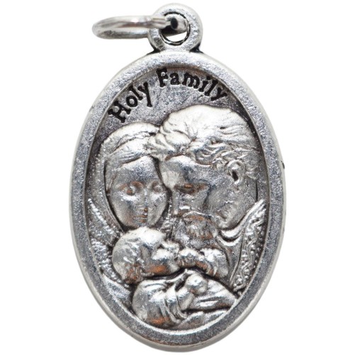 Médaille en métal couleur argentée forme ovale H. 2,2 cm. Plusieurs saints