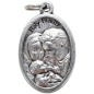 Médaille en métal couleur argentée forme ovale H. 2,2 cm. Plusieurs saints