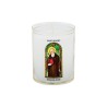 Veilleuse blanche avec autocollant "vitrail" de saint 20/24, H. 6,5 cm, Ø 5 cm ( VO 5)