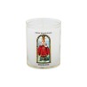 Veilleuse blanche avec autocollant "vitrail" de saint 20/24, H. 6,5 cm, Ø 5 cm ( VO 5)
