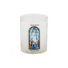 Veilleuse blanche avec autocollant "vitrail" de saint 20/24, H. 6,5 cm, Ø 5 cm ( VO 5)
