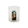 Veilleuse blanche avec autocollant "vitrail" de saint 20/24, H. 6,5 cm, Ø 5 cm ( VO 5)