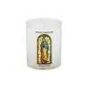 Veilleuse blanche avec autocollant "vitrail" de saint 20/24, H. 6,5 cm, Ø 5 cm ( VO 5)