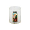 Veilleuse blanche avec autocollant "vitrail" de saint 20/24, H. 6,5 cm, Ø 5 cm ( VO 5)