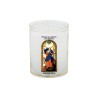 Veilleuse blanche avec autocollant "vitrail" de saint 20/24, H. 6,5 cm, Ø 5 cm ( VO 5)