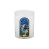 Veilleuse blanche avec autocollant "vitrail" de saint 20/24, H. 6,5 cm, Ø 5 cm ( VO 5)