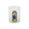 Veilleuse blanche avec autocollant "vitrail" de saint 20/24, H. 6,5 cm, Ø 5 cm ( VO 5)