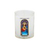 Veilleuse blanche avec autocollant "vitrail" de saint 20/24, H. 6,5 cm, Ø 5 cm ( VO 5)
