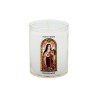 Veilleuse blanche avec autocollant "vitrail" de saint 20/24, H. 6,5 cm, Ø 5 cm ( VO 5)