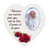 Magnet en bois avec prière forme coeur H 5 cm. Disponible avec différents Saints.