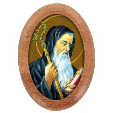 Plaque auto en bois d olivier forme ovale H. 4 x 3 cm avec resine de