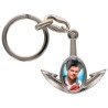 Porte-cles en metal en forme d ancre H. 4 cm avec une resine. Differents Saints