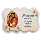 Magnet en bois H. 5 x 7 cm, avec prière pour la maison et résine de