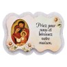 Magnet en bois H. 5 x 7 cm, avec prière pour la maison et résine de