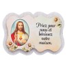 Magnet en bois H. 5 x 7 cm, avec prière pour la maison et résine de