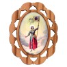 Plaque auto en bois d olivier hauteur 3 cm avec resine. Disponible avec differents Saints.
