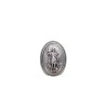 Plaque auto ovale H. 3.8 cm en metal couleur argentee. Plusieurs saints.