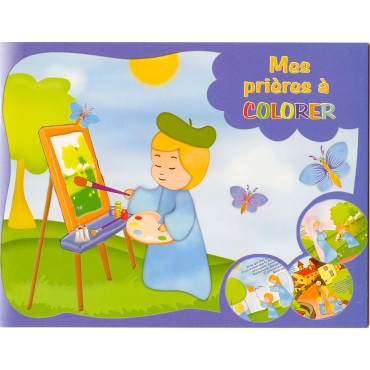 Livret de coloriage avec prière pour enfant, 15 x 19,5 cm..