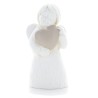 Ange blanc en résine avec décor cœur - hauteur 8.2 cm, livre en boite individuelle..
