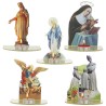 Bougeoir en plexi assemblable, avec représentations de saints. Livre avec une bougie, H. 13,5 cm. Plusieurs saints