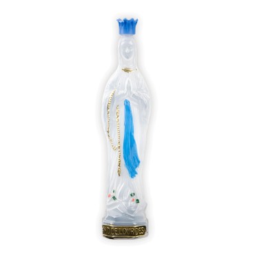 Gourde plastique de Notre Dame de Lourdes décorée, plusieurs tailles.
