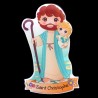 Magnet enfantin en resine souple , H. 8 cm. Plusieurs saints.
