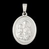Médaille en acier inoxydable de couleur argenté, H. 2.1 cm. Existe avec différents Saints.