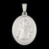 Médaille en acier inoxydable de couleur argenté, H. 2.1 cm. Existe avec différents Saints.
