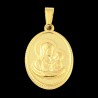 Médaille en acier inoxydable de couleur dorée, H. 2.1 cm. Existe avec différents Saints.