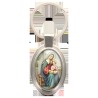 Porte-clés en métal de couleur argenté de forme ovale H. 4.3 cm. Livré en boite cadeaux. Existe avec différents Saints.