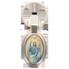 Porte-clés en métal de couleur argenté de forme ovale H. 4.3 cm. Livré en boite cadeaux. Existe avec différents Saints.
