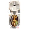 Porte-clés en métal de couleur argenté de forme ovale H. 4.3 cm. Livré en boite cadeaux. Existe avec différents Saints.