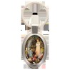 Porte-clés en métal de couleur argenté de forme ovale H. 4.3 cm. Livré en boite cadeaux. Existe avec différents Saints.